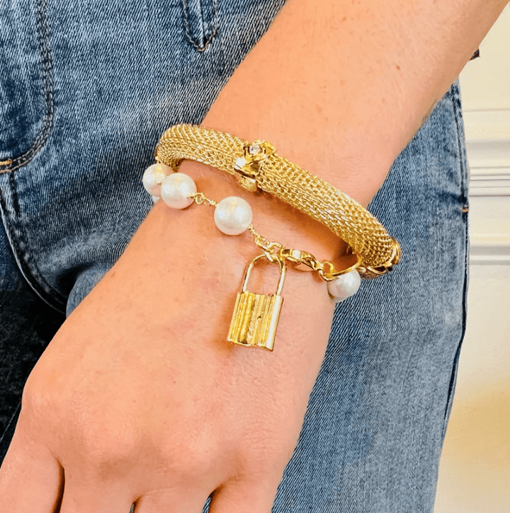 Locket Pearl Chain Charm Bracelet - obligato