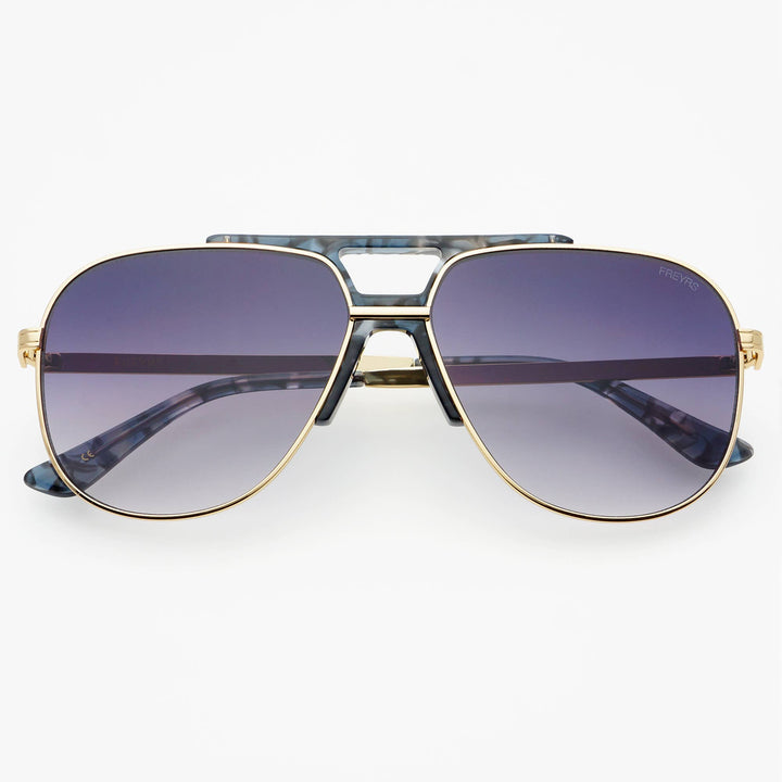Logan ( NEW ) Acetate Aviator Unisex Sunglasses: Light Gold / Gray - obligato