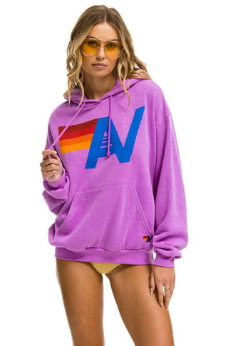 Logo Pullover Relaxed Hoodie in Neon Purple - obligato