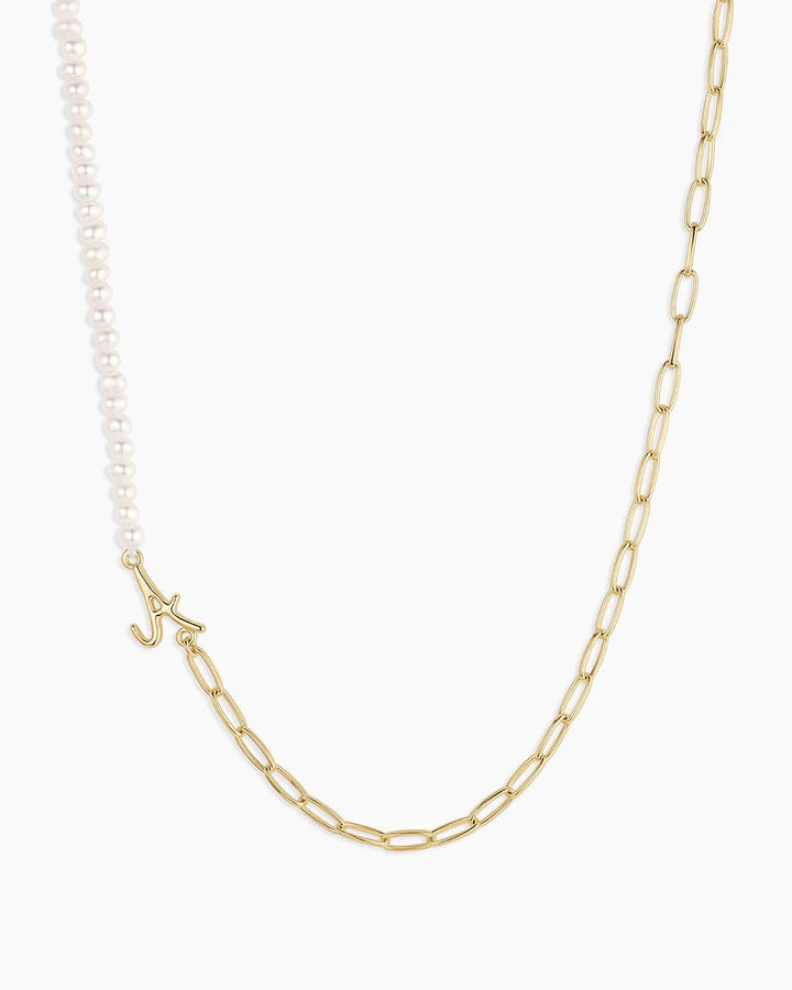 Lou Pearl Initial Necklace - obligato