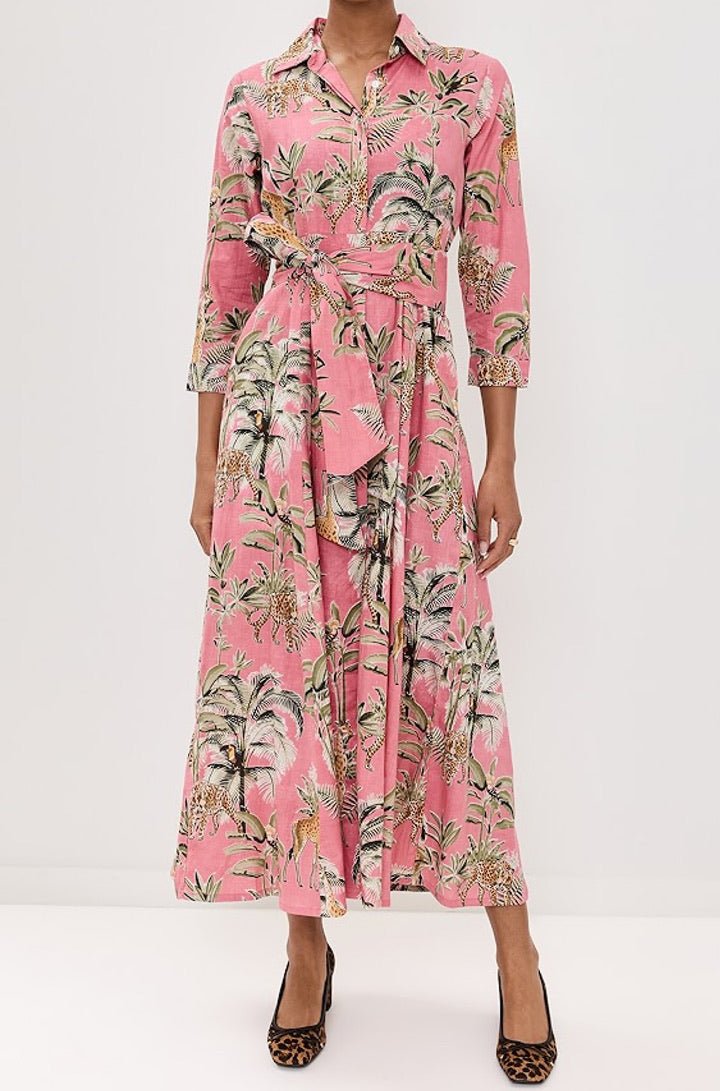 Luciana Jungle Dress in Pink - obligato