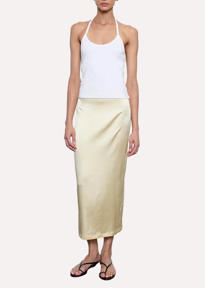 Lustre Column Skirt in Lemon - obligato