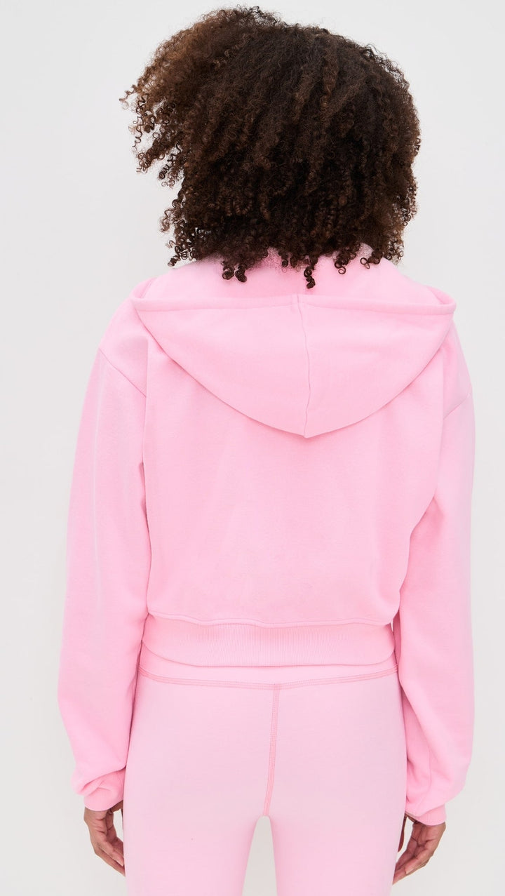 LuxeFleece Fresh Zip Up Hoodie in Frosty Pink - obligato