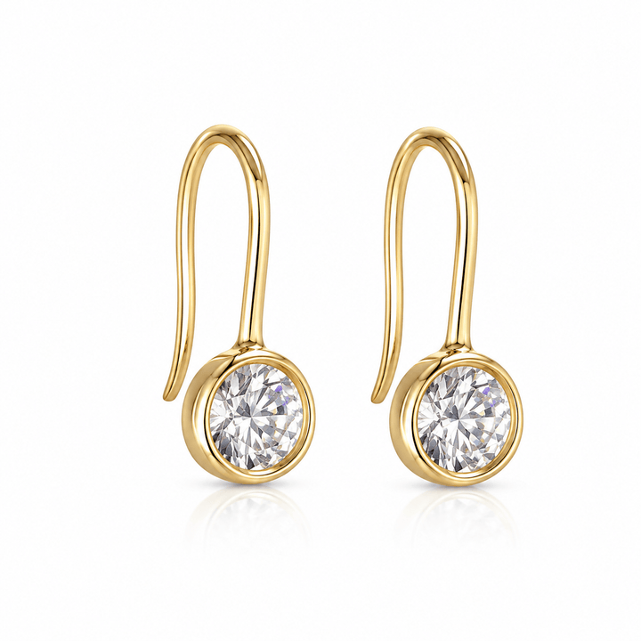 Lyla Bezel Earring: Gold / 6mm - obligato