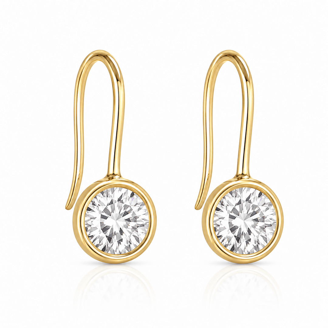 Lyla Bezel Earring: Gold / 6mm - obligato