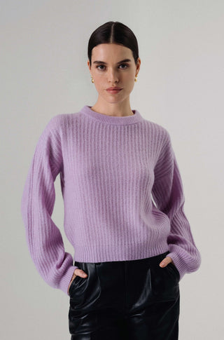 LYRA FISHERMAN SWEATER LILAC - obligato