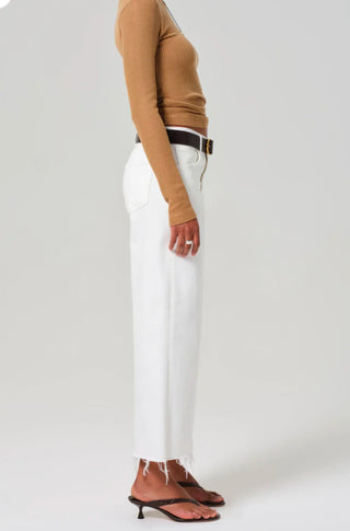 Lyra Wide Leg Crop in Soft White - obligato