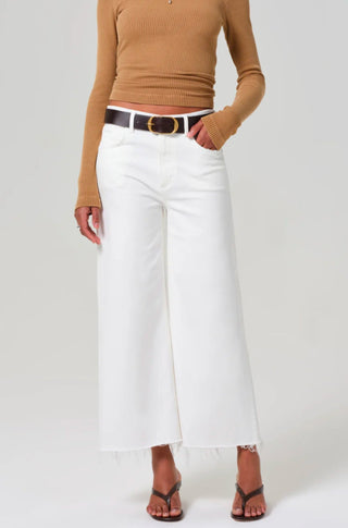 Lyra Wide Leg Crop in Soft White - obligato