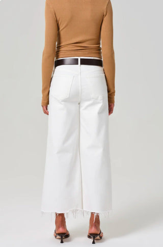 Lyra Wide Leg Crop in Soft White - obligato