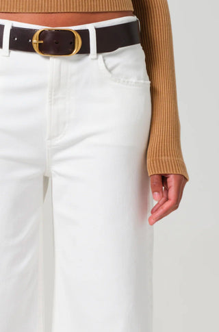 Lyra Wide Leg Crop in Soft White - obligato