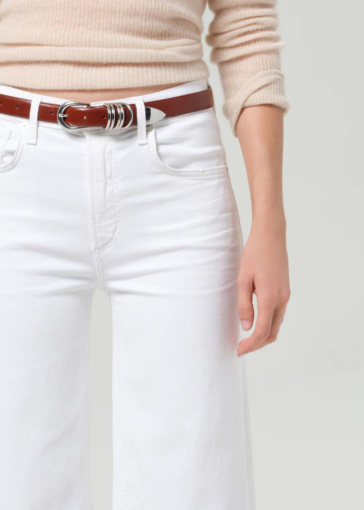 Lyra Wide Leg Crop in Soft White - obligato