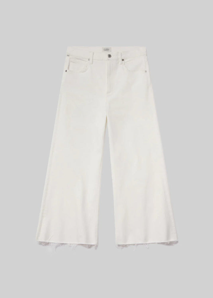 Lyra Wide Leg Crop in Soft White - obligato