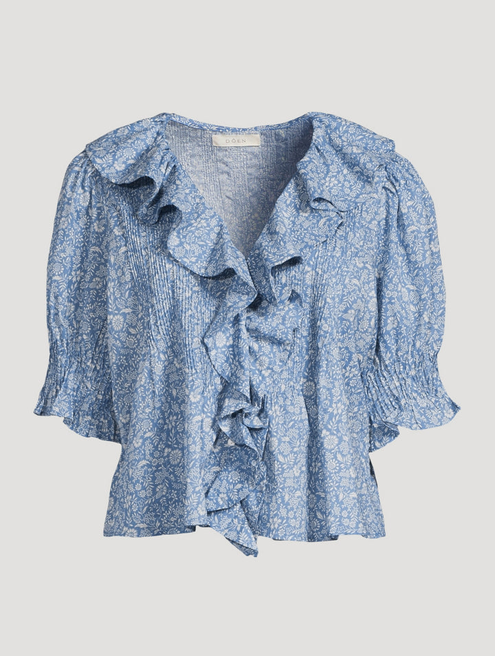 Henri Top in Blue Garden Bloom
