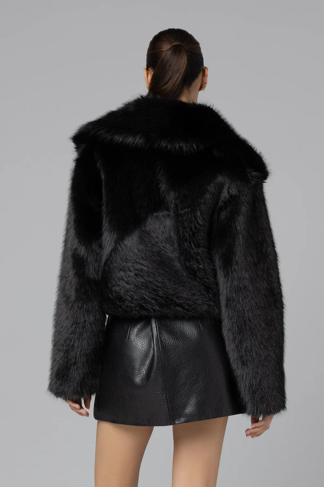 Make It Rain Fur Jacket in Black - obligato