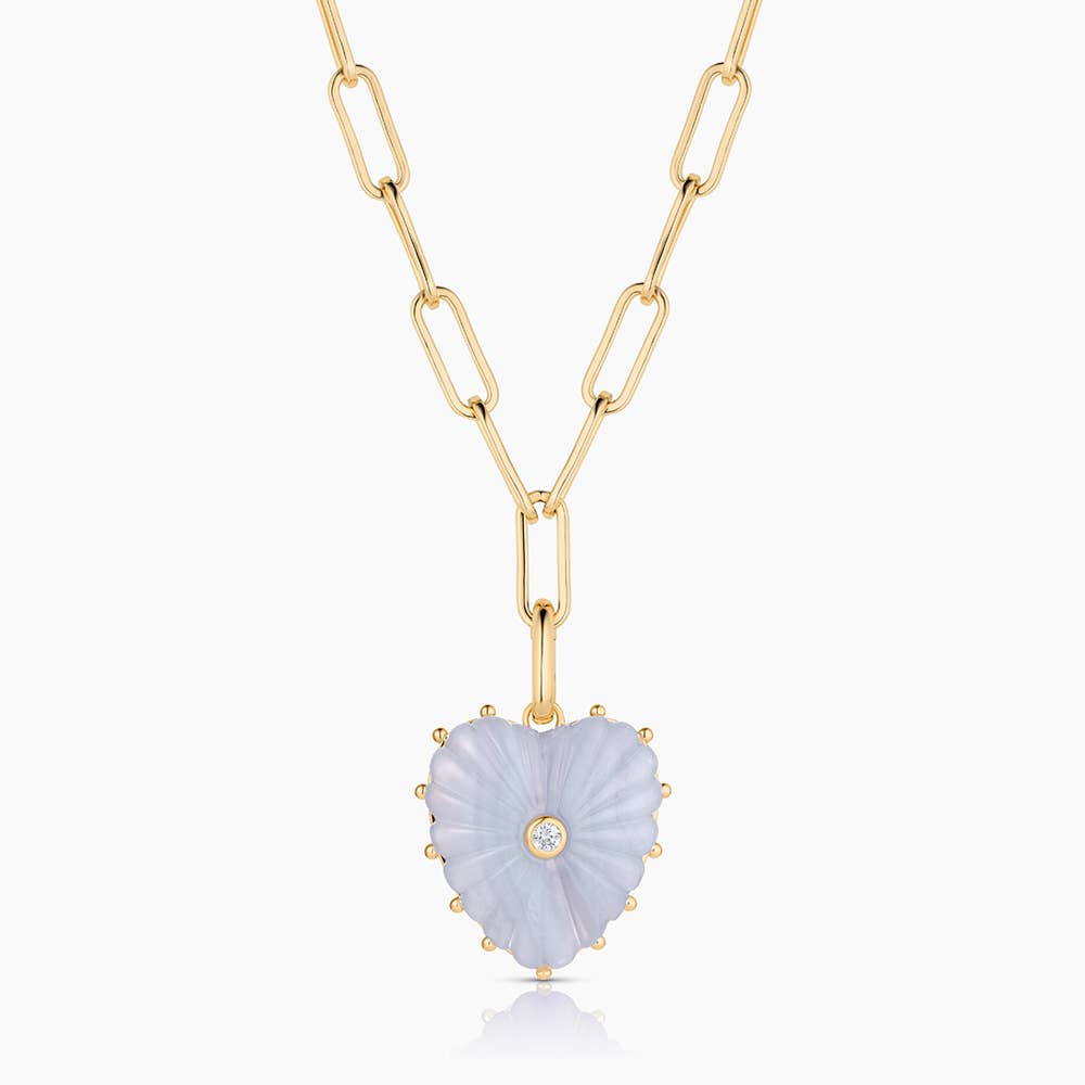 Malene Blue Lace Clip Necklace - obligato