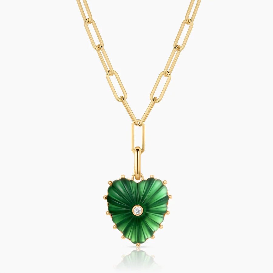 Malene Green Jade Clip Necklace - obligato