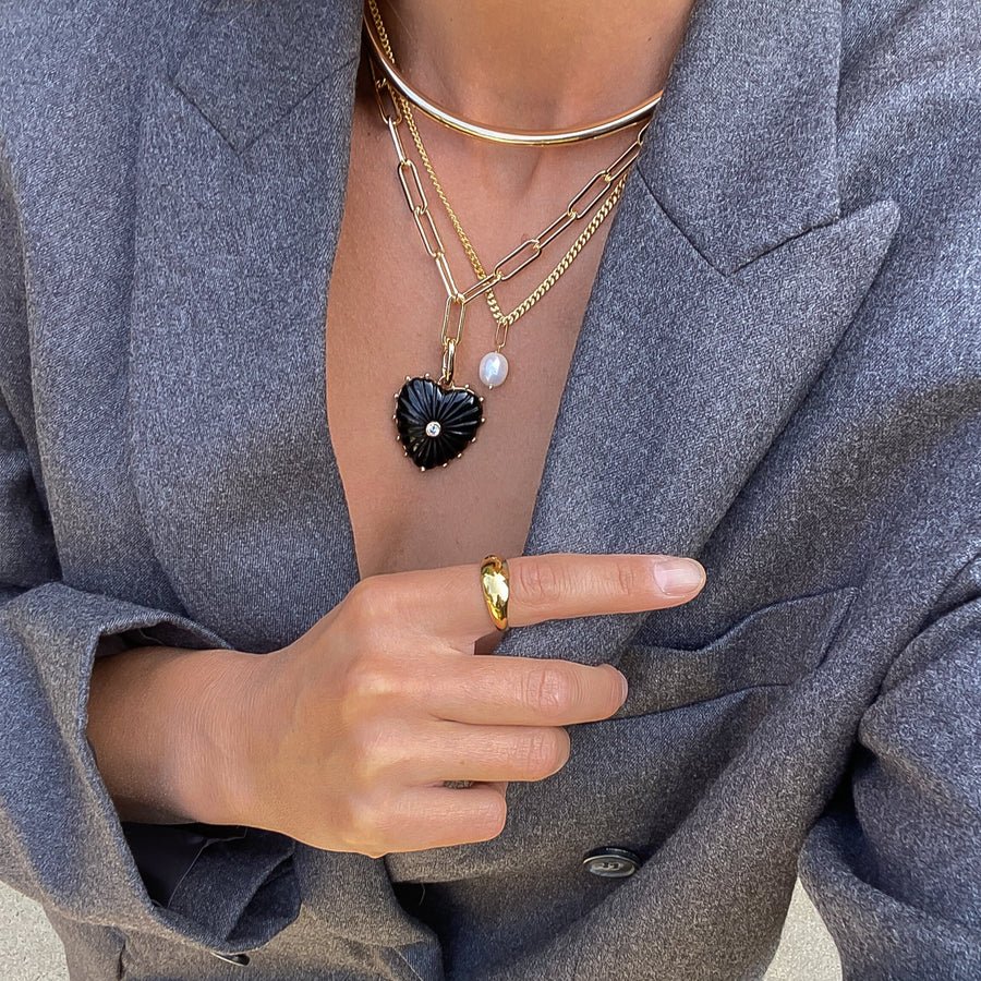 Malene Onyx Clip Necklace - obligato