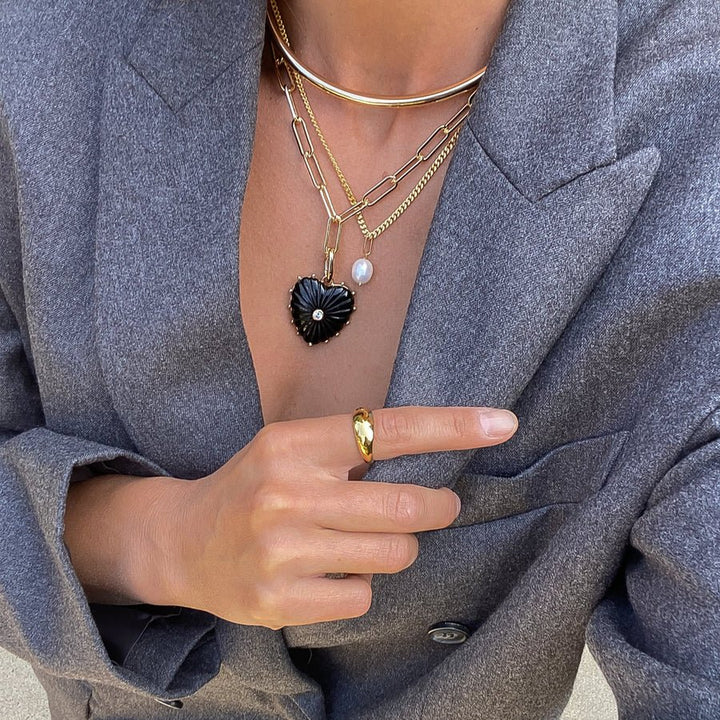 Malene Onyx Clip Necklace - obligato