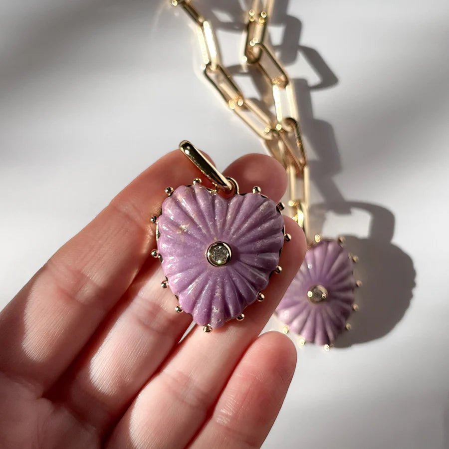 Malene Purple Mica Paperclip Necklace - obligato