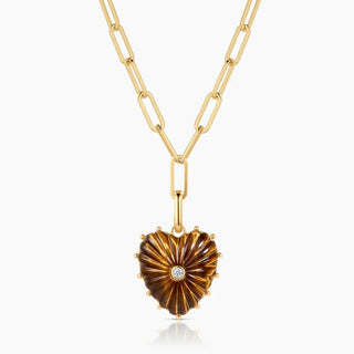 Malene Tiger’s Eye Clip Necklace - obligato