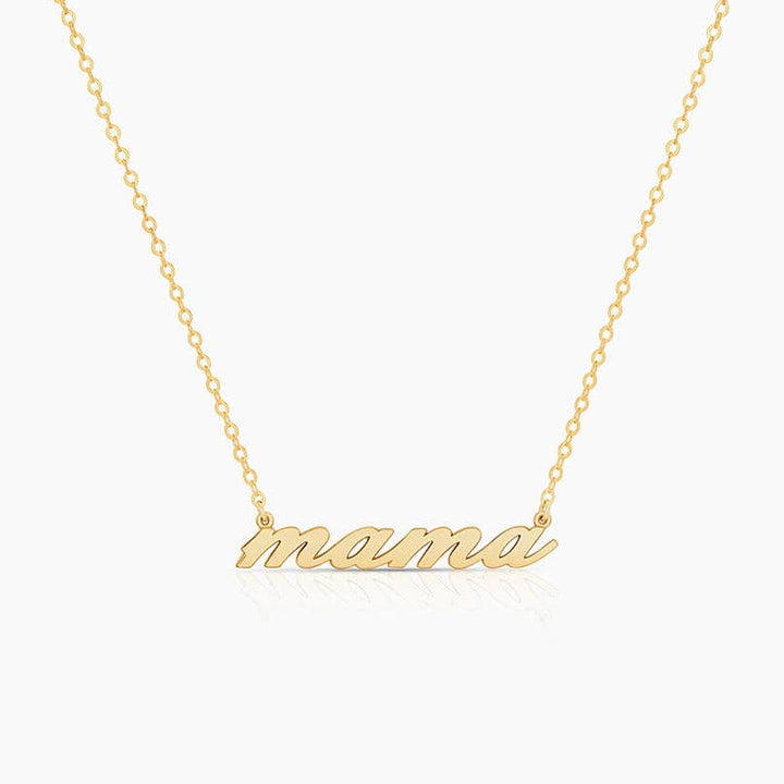 Mama Script Necklace: 14k Gold Plated - obligato