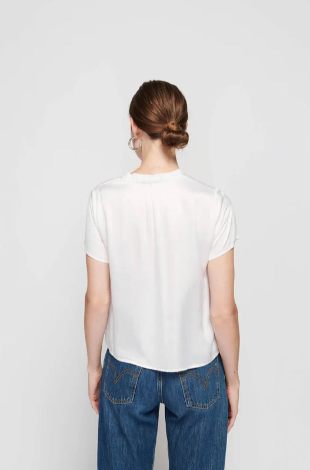Marie Boxy Crop Top in White - obligato