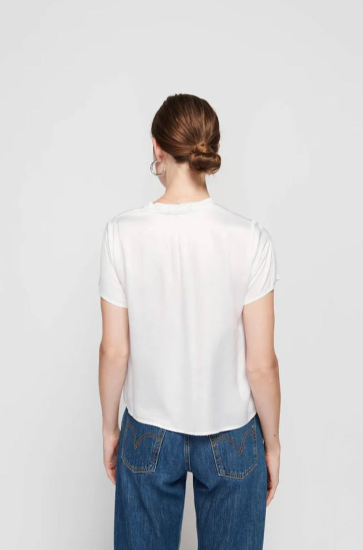 Marie Boxy Crop Top in White - obligato