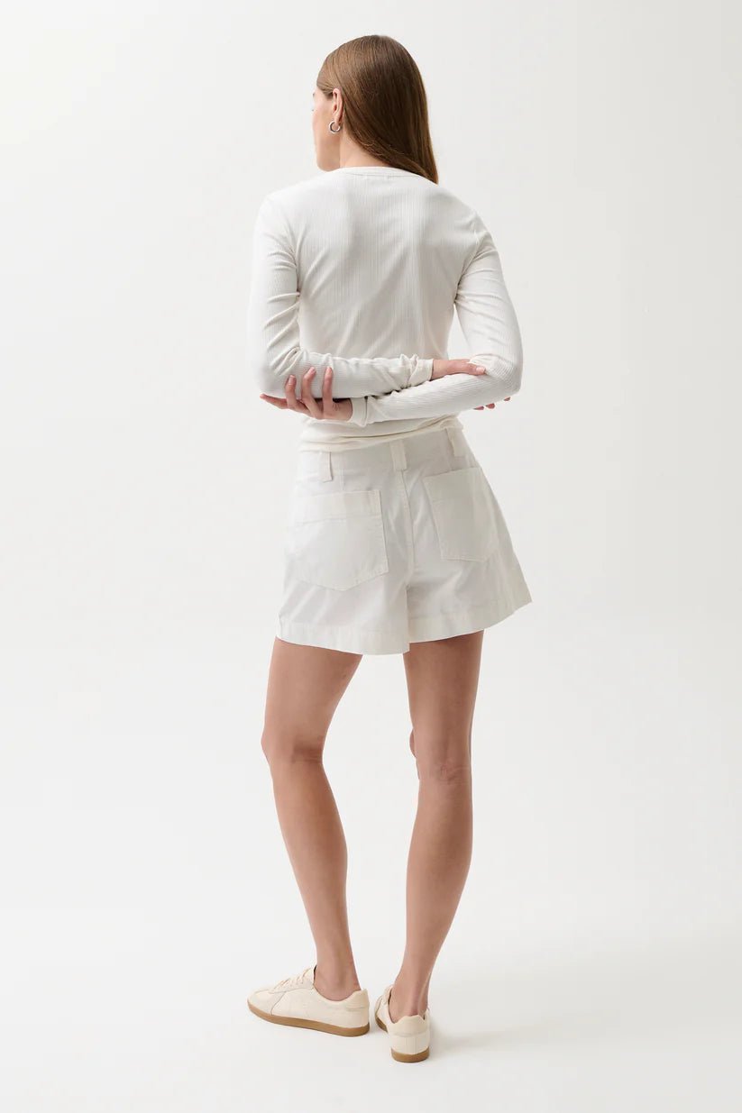 Mason Relaxed Utility Short in White - obligato