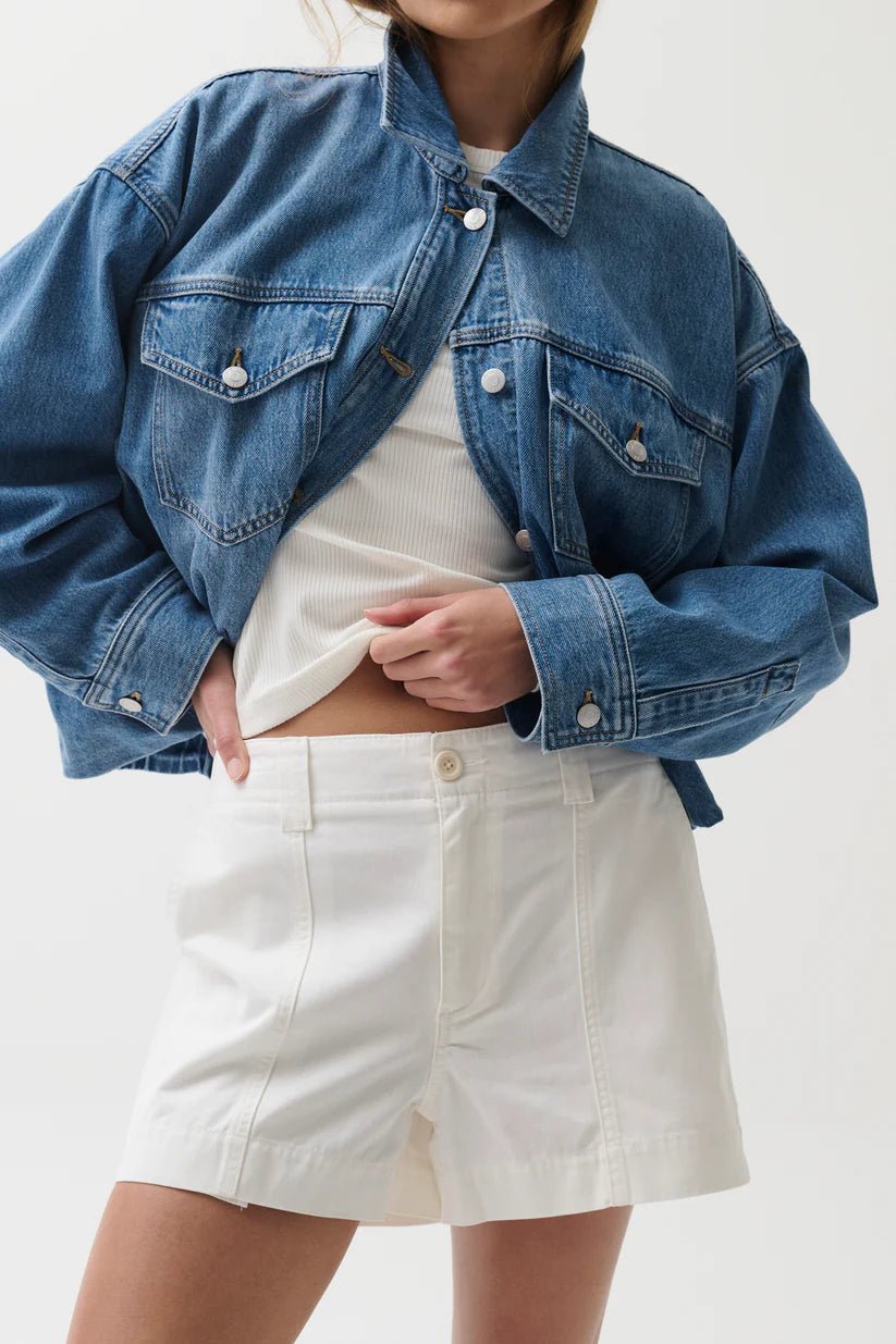 Mason Relaxed Utility Short in White - obligato