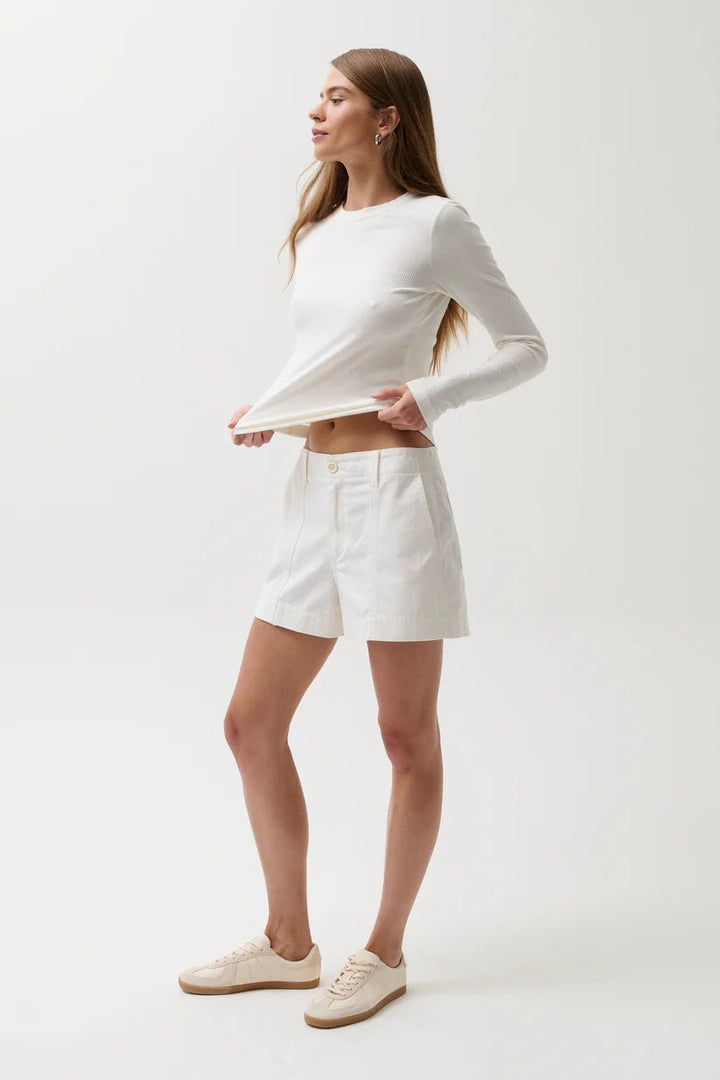 Mason Relaxed Utility Short in White - obligato