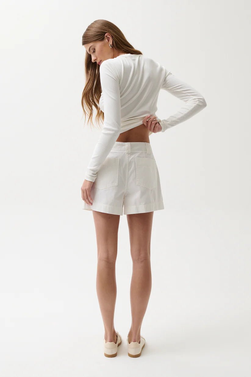 Mason Relaxed Utility Short in White - obligato