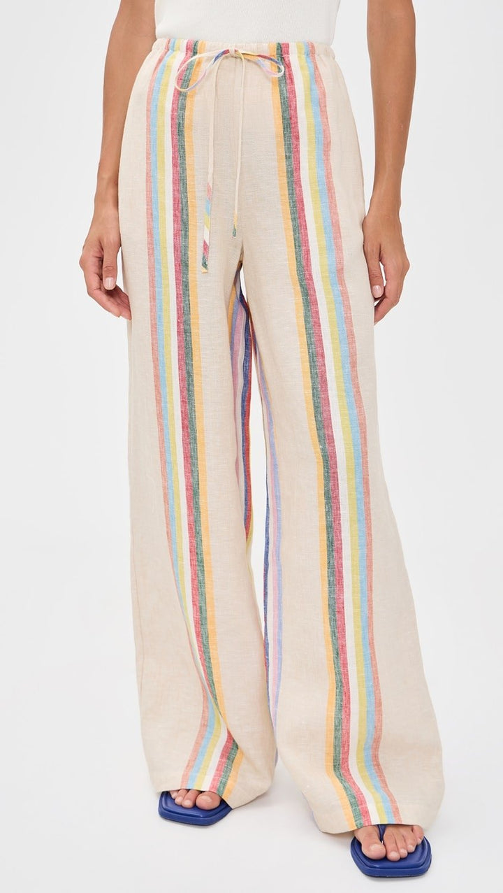 Mateo Linen Pant in Day Trip Stripe - obligato