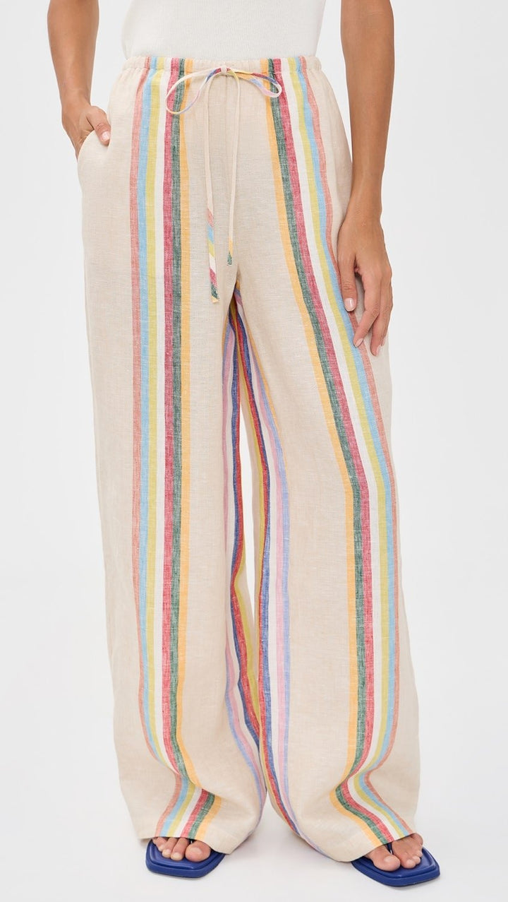 Mateo Linen Pant in Day Trip Stripe - obligato