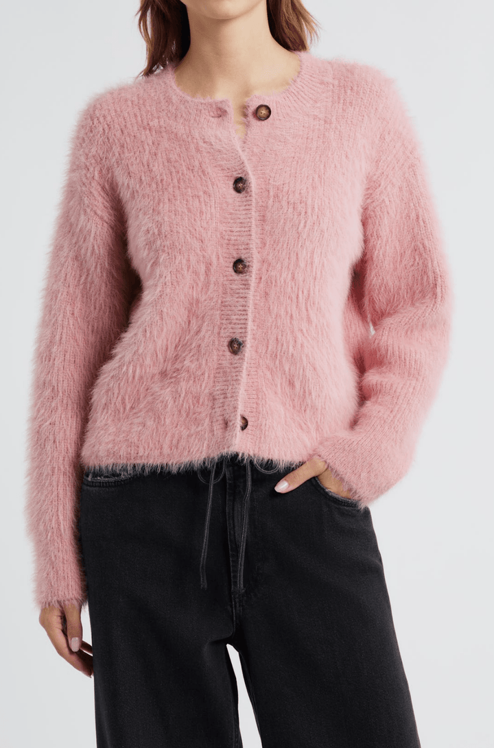 Melo Cardigan in Heather Pink - obligato