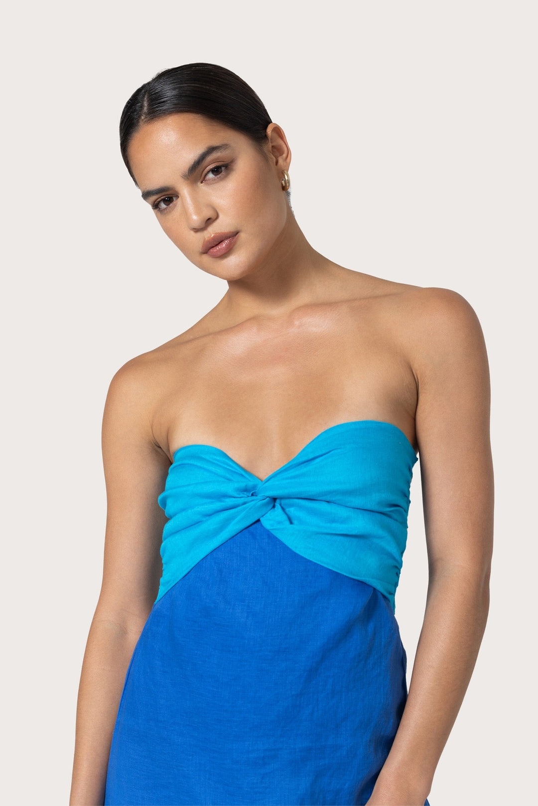 Melody Linen Maxi Dress in Atlantic Blue - obligato
