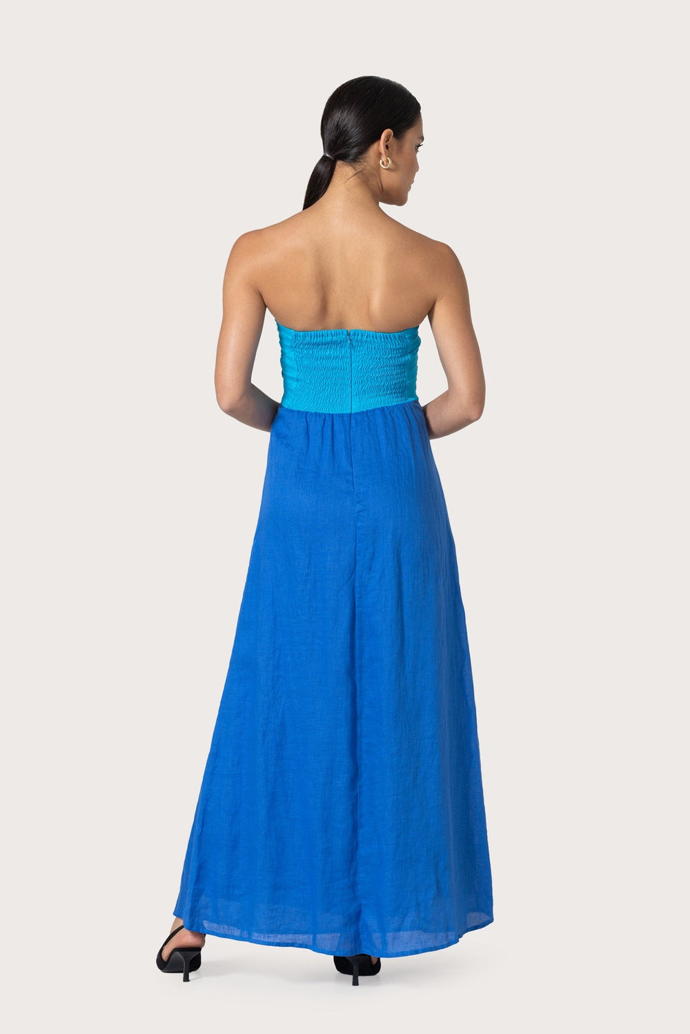 Melody Linen Maxi Dress in Atlantic Blue - obligato