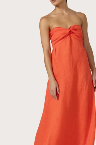 Melody Maxi Linen Dress in Salsa - obligato
