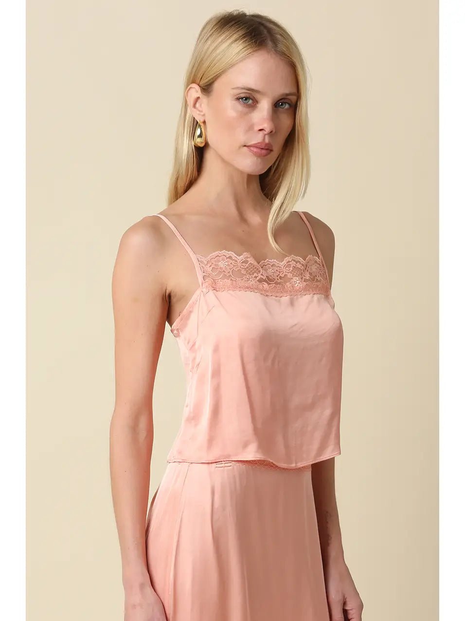 Melon Top with Lace Trim - obligato