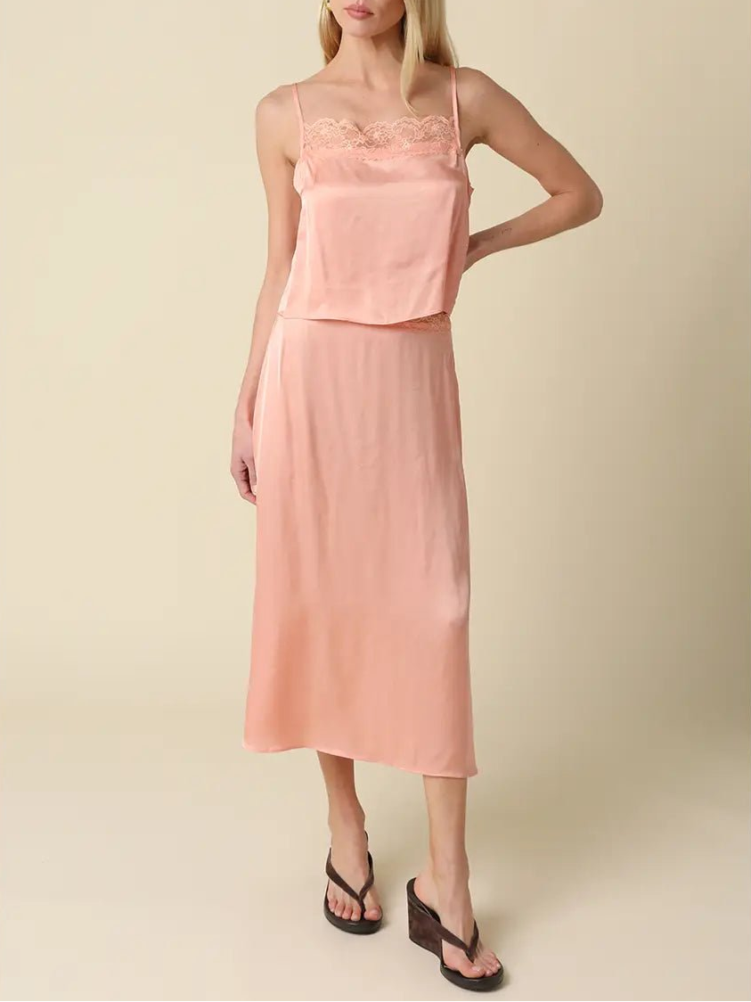 Melon Top with Lace Trim - obligato