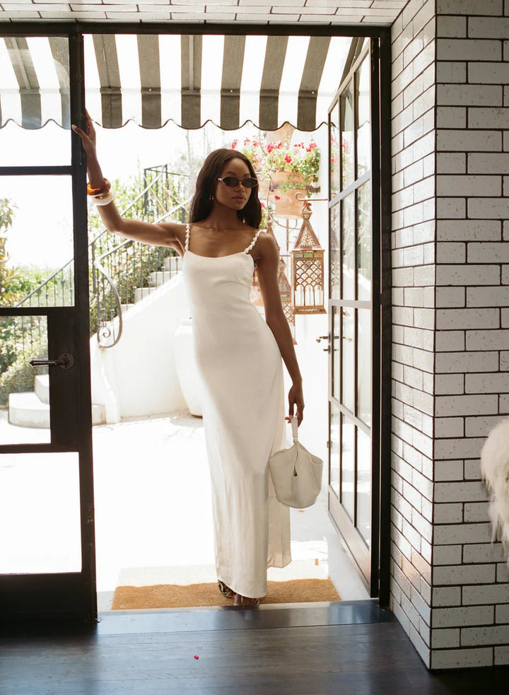 Melrose Maxi Dress in White - obligato