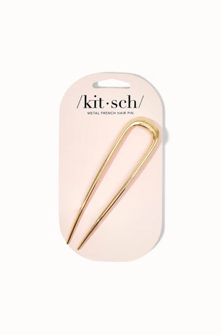 Metal French Hair Pin 1pc - Gold - obligato