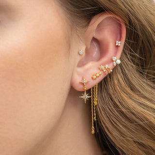 Meteor Shower Dangle Earrings: Gold - obligato