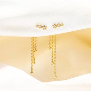 Meteor Shower Dangle Earrings: Gold - obligato