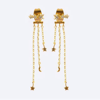 Meteor Shower Dangle Earrings: Gold - obligato
