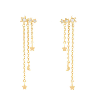 Meteor Shower Dangle Earrings: Gold - obligato