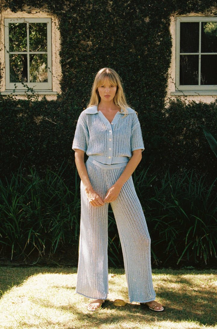 Mia Cloud Knit Pant in Cashmere Blue - obligato