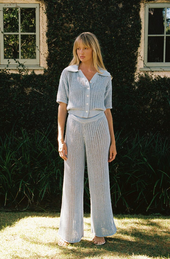 Mia Cloud Knit Pant in Cashmere Blue - obligato