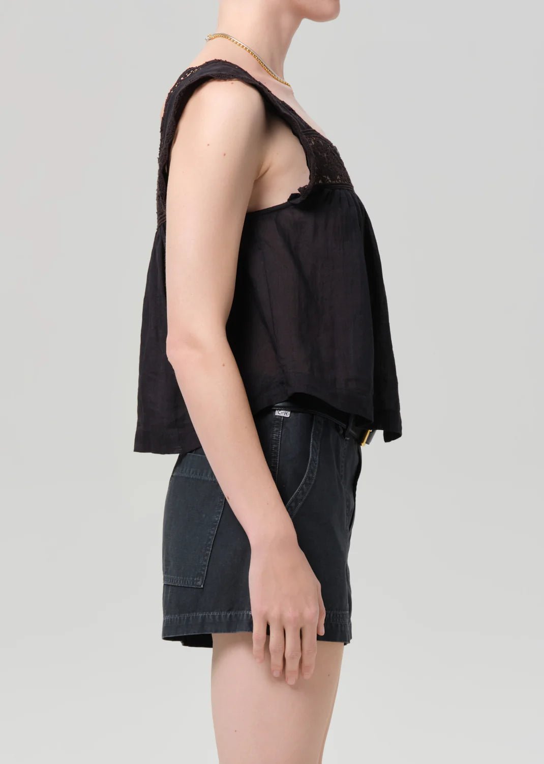 Mia Embroidered Top in Black - obligato