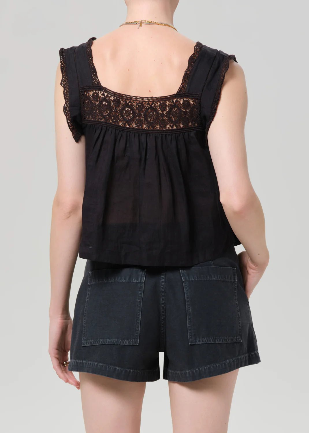 Mia Embroidered Top in Black - obligato