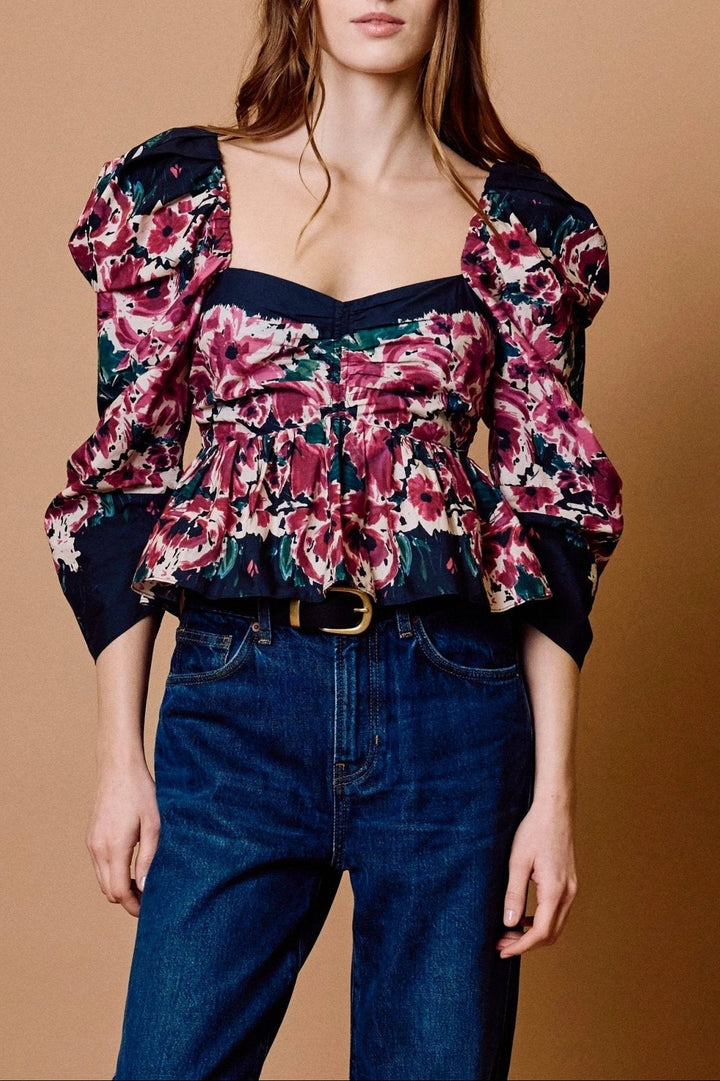 Mia Top in Violette Print - obligato